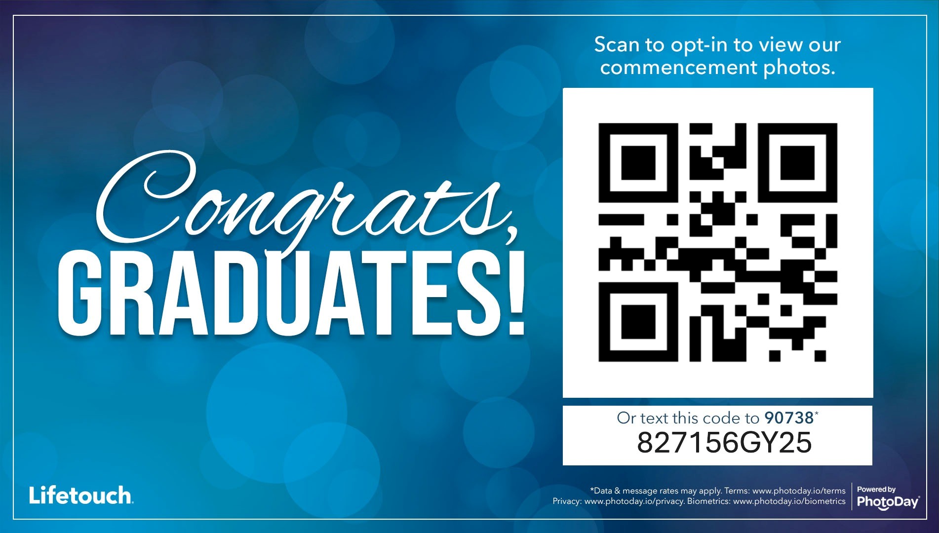 QR Code Graphic to access Graduation photos